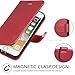 iPhone 8 Case, iPhone 7 Wallet Case, TUCCH Premium PU Leather Flip Folio Wallet Case with Card Slot, Stand Holder, Magnetic Closure [TPU Shockproof Interior Protective Case] Compatible iPhone 7/8, Red