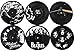 Our Casa Coasters For Drinks | Home Decor Music Coaster (6-Piece Set) With Vinyl Record Design | Gift For New Home, Housewarming, Indoor, Living Room Decoration | Black And White Design