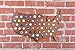 USA Beer Cap Map with Dark Stain - Craft Beer Cap Holder