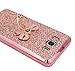 Galaxy J2 Prime, Grand Prime+, Grand Prime Plus Case, Best Share Soft Bumper Glitter Slim Fit Bling TPU Back Cover for Samsung Galaxy J2 Prime, Grand Prime+, Rose Gold-Bowknot Metal Ring Kickstand