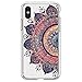 Heaofei Case for iPhone Xs MAX, Mandala Flower Clear Design Transparent TPU Bumper Protective Case Cover for iPhone Xs MAX