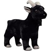 FRANKIEZHOU Lifelike Goat Stuffed Animal- Black 11.5", Soft Sheep Model Plush Toy,Girl Toys,Gifts for Kids,Cudding Toy
