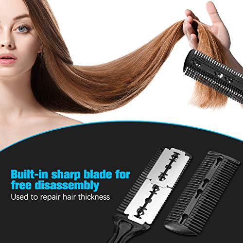 Ciseaux Coiffure Professionnels, liaboe 12PCS Kit Coiffure Ensemble de Ciseaux Coiffeur Ciseaux Désépaississant Cape Pinces à Cheveux Peignes Balais à Cou Materiel Coiffure Salon Barbier Maison( Noir)