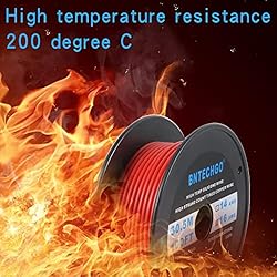 BNTECHGO 16 Gauge Silicone wire spool 100 ft Red