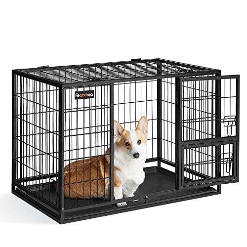 Feandrea Gabbia per Cani, Doppia Porta Rimovibile, 92,5 x 57,5 x 64 cm