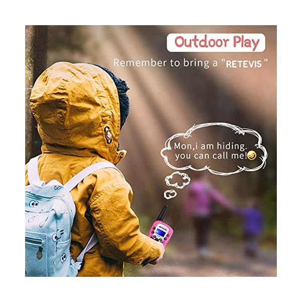 Retevis-RT388-Kids-Walkie-Talkies-PMR446-8-Channels-Pink-Walkie-Talkie-for-Girls-Flashlight-VOX-Children-Toy-Gifts-for-Kids-Easter-EggsPink1-Pair Retevis RT388 Walkie Talkies for Kids, Long Range 8CH Toy Gifts for 3-12 Years Old Boys Girls, with Backlit LCD…