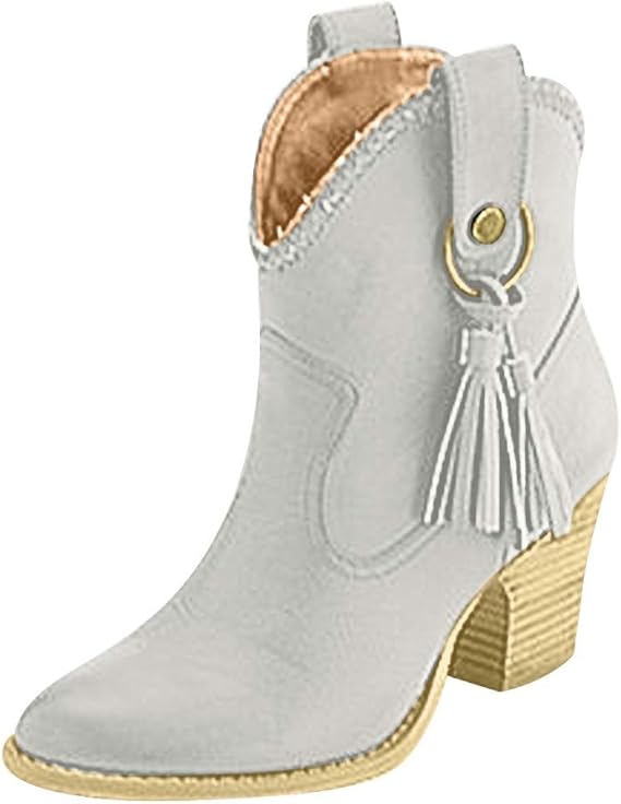 Luckycat Botines Militares Tacón Ancho Medio para Mujer Invierno