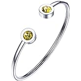 PROSTEEL Stainless Steel Birthstone Bracelet Jan - Dec Birthday,Jewelry for Women,2 Choices of Length, fit Wrist from 5.1''-7.6'' in Circumference, Come with Box