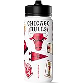 Hydrapeak x NBA Officially Licensed Chicago Bulls 20 oz Active Water Bottle with Chug Lid and Handle Reusable Stainless Steel Double Wall Insulated Sports Gift for Kids/Adults