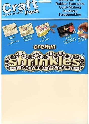 Shrinkles Shrink Art, Shrink Plastic - Craft Pack 262x202mm - Cream by Wizard Toys