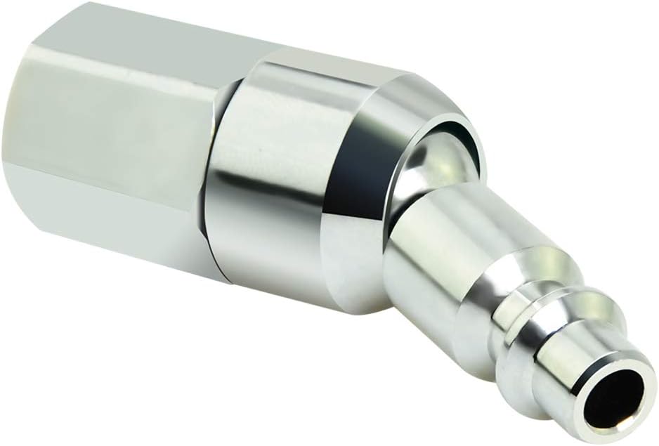 Gasher 1/4" Swivel Air Plug, 3-Pack Industrial Swivel Coupler and Plug, 1/4-Inch NPT Female Thread, Air Hose Fittings - - 