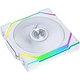 Lian Li UNI FAN SL Wireless LCD Reverse Flow 120mm - White RGB Cooling Fan, Efficient Performance with Customisable Display, Quiet Operation