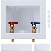 SUNGATOR Pex A Washer Box, 1/2 Inch Pex A Expansion Inlet x 3/4 Inch MHT Outlet, Washing Machine Laundry Outlet Box with Bras