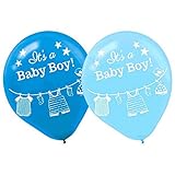 Amscan "It's a Baby Boy" Latex Balloons, Blue