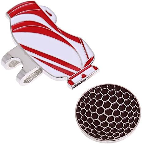 RUNakan Portable Golf Bag Pattern Alloy Golf Magnetic Ball Marker with Hat Clip Golf Accessories