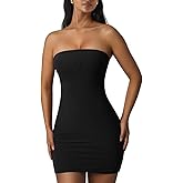 XXTAXN Women's Sexy Tube Sleeveless Bodycon Cocktail Party Mini Dress