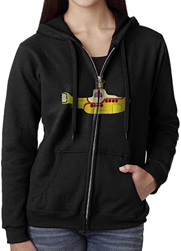 Blingerstore Casual Womens The Beatles LEGO Yellow Submarine Full-Zip Sweatshirt Hoodie Jacket Medium