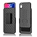 PIXIUCompatible with iPhone Xr Holster Case, Combo Shell & Holster Case - Super Slim Shell Case with Built-in Kickstand, Swivel Belt Clip Holster Full Body Protective case for Apple iPhone Xr 6.1 inch