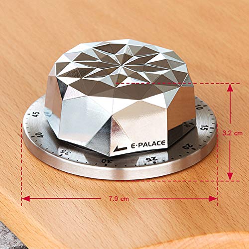 Kitchen Timer, Cooking Timer Clock with Alarm Magnetic Backing Stand, Stainless Steel Body Mechanical Countdown Timer Kitchen Reminder - Silver 2Pack(Type1+Type2) - Thumbnail 6
