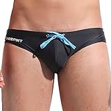 DESMIIT Men's Swimwear Swim Boxer Briefs Swimming Trunks,US Medium/ Asian XL, Black