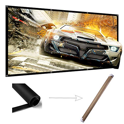 100 Inch Projector Screen Wrinkle Free Portable Indoor Outdoor Movie