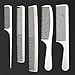 CCbeauty 5-Packs Metal Barber Comb Set Pack for Men & Women,Professional Hairdressing Salon Combs Rat Tail Teasing Hair Cutting Tool Detangler Comb with Leather Bag
