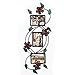 Adeco PF0590 Brown Black Decorative 3-Opening Collage Bronze Iron Metal Wall Hanging Picture Rose Scroll Photo Frame, 5x7