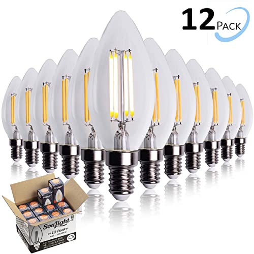 Dimmable B11 E12 LED Candelabra Base Bulbs 4 Filament Vintage Style