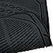 UAA MT9001BK Black All Weather Trimmable Heavy Duty Rubber Front Rear Floor Mat Set 4 Piece
