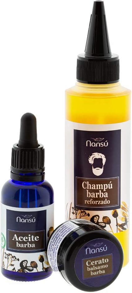 Cuidado Barba bigote Hombre Pack Premium: Aceite serum suavizante + Champú barba acondicionador + cera balsamo. 3 EN 1 Kit de productos Ecológicos hidratantes.: Amazon.es: Belleza