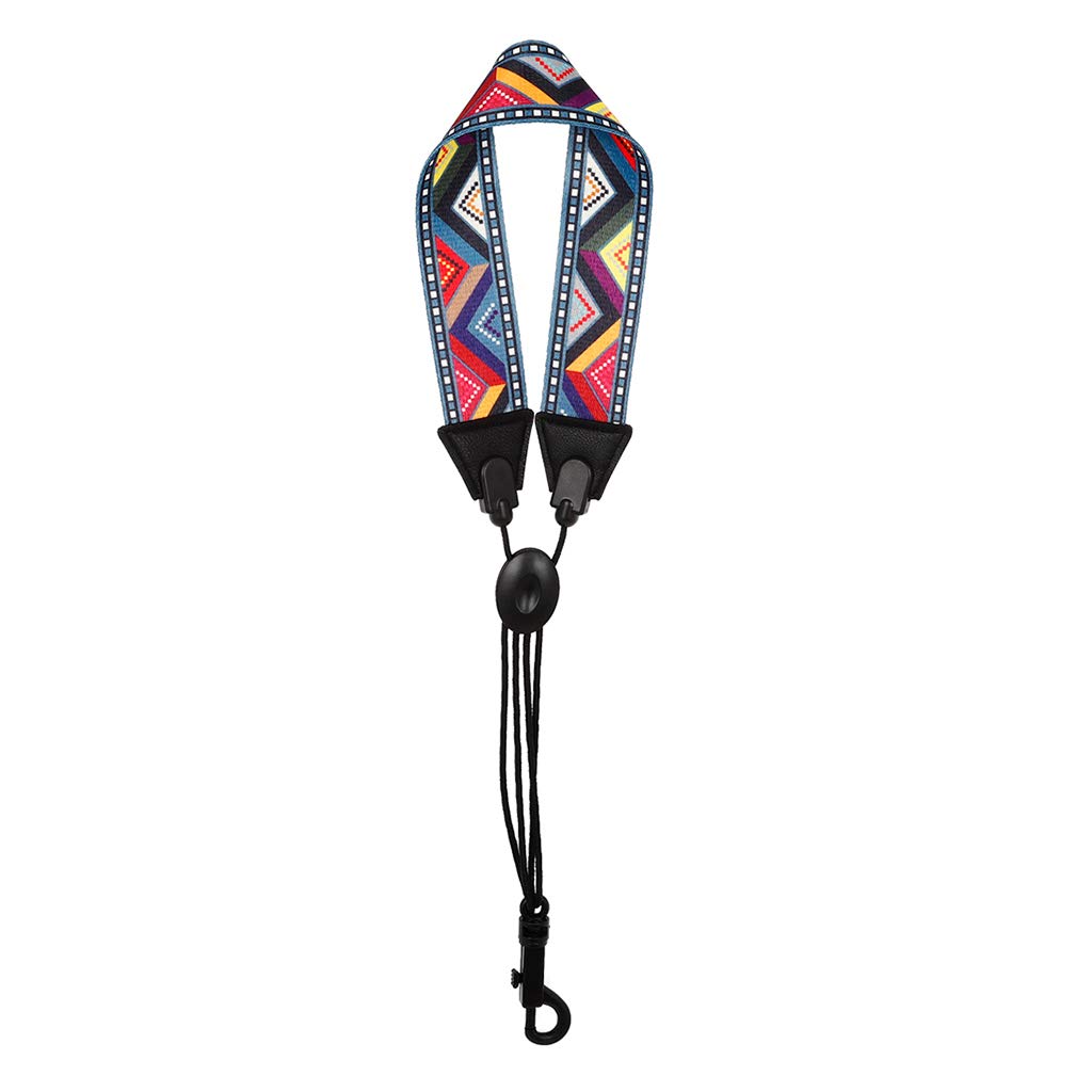 luosh Saxophone Strap for Adults and Children,Saxophone Neck Strap Soft Padded Rainbow Braided Pattern for Alto Baritone