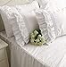 One Piece Shabby Vintage White Embroidery Lace Ruffle Matching Pillowcase 1122 (Standard 20