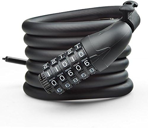 Oujin Security 8143D Self Coiling Cable Combined Password Lock 4-Feet x 5/16-inch Lightweight Cycle Chain for Bike Motorcycle (Black)