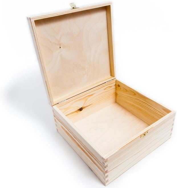 WOODEN BOX 28 cm/KEEPSAKE SOUVENIRS MEMORY BOX/DECOUPAGE/WOODENLAND