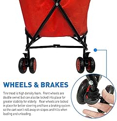 EasyGo Rolling Cart Folding Grocery Shopping Cart