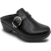 Mules for Women Flats Comfortable Slip on Shoes Closed Round Toe Home Mules Clogs Shoes with Arch Support Casual Backless Loafers