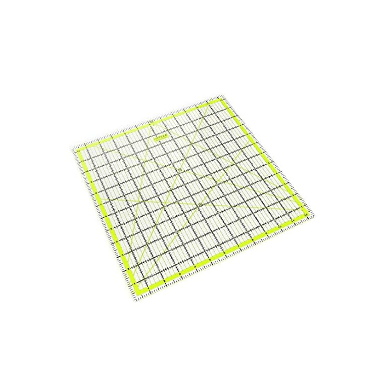 ARTEZA Acrylic Quilters Ruler & Non Slip Rings - Double-Colored Grid