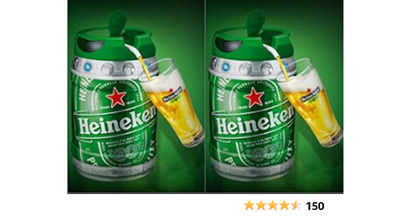 2 x 5 l Barril con grifo (de Heineken draught Keg 5%