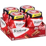 Trident Unwrapped Cinnamon Sugar Free Gum - 50 Piece Bottles (Pack of 4)