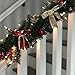Superday Christmas Garland Festive Holiday Décorations  Rattan Pine Fireplace Wreath Xmas Decoration Green Tinsel Body Classic Traditional Theme 8.86FT (Decoration Not Include)