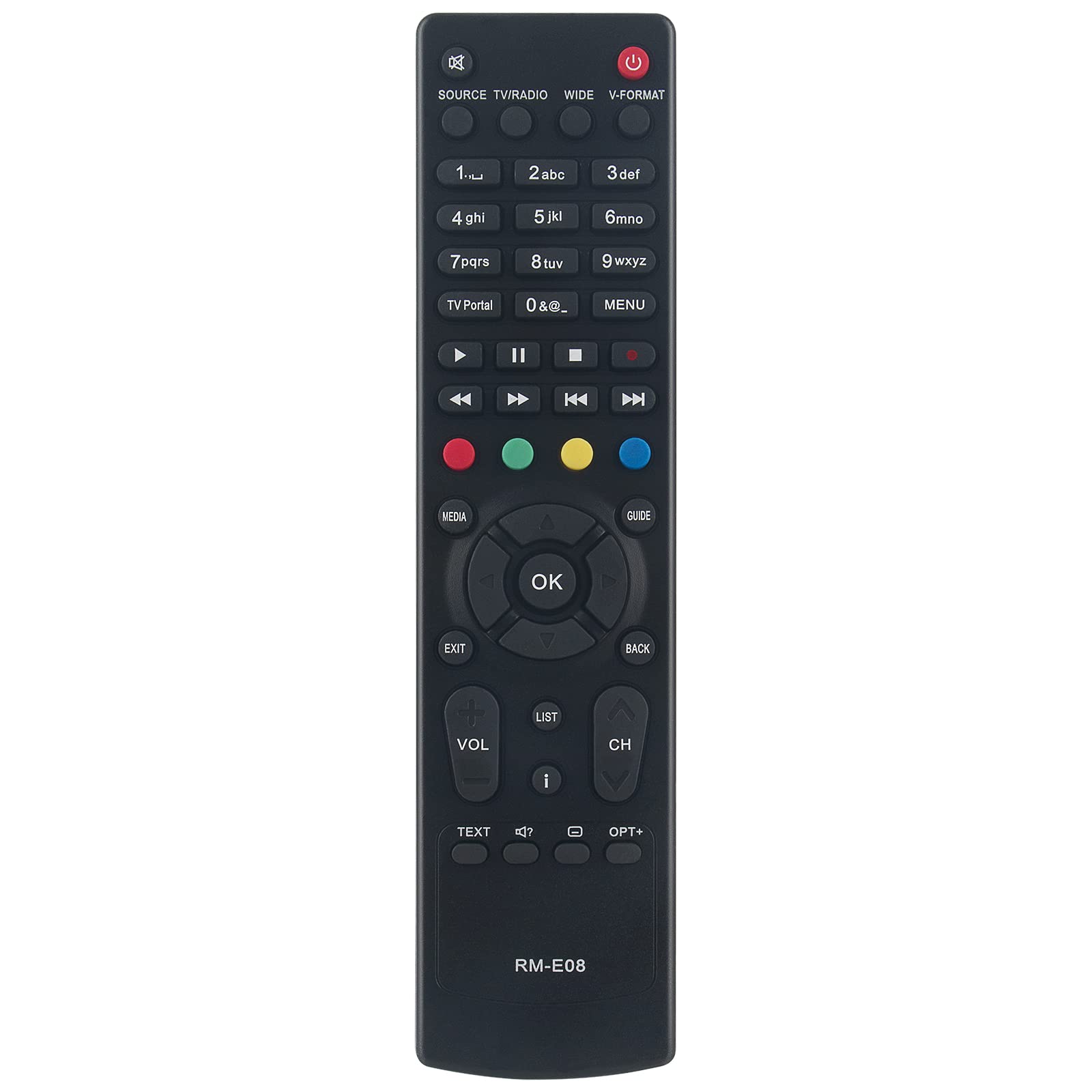 New RM-E08 Replace Remote Control - VINABTY RME08 Remote Control Replacement Compatible for HUMAX VAHD-3100S Set Top Box Remote Controller