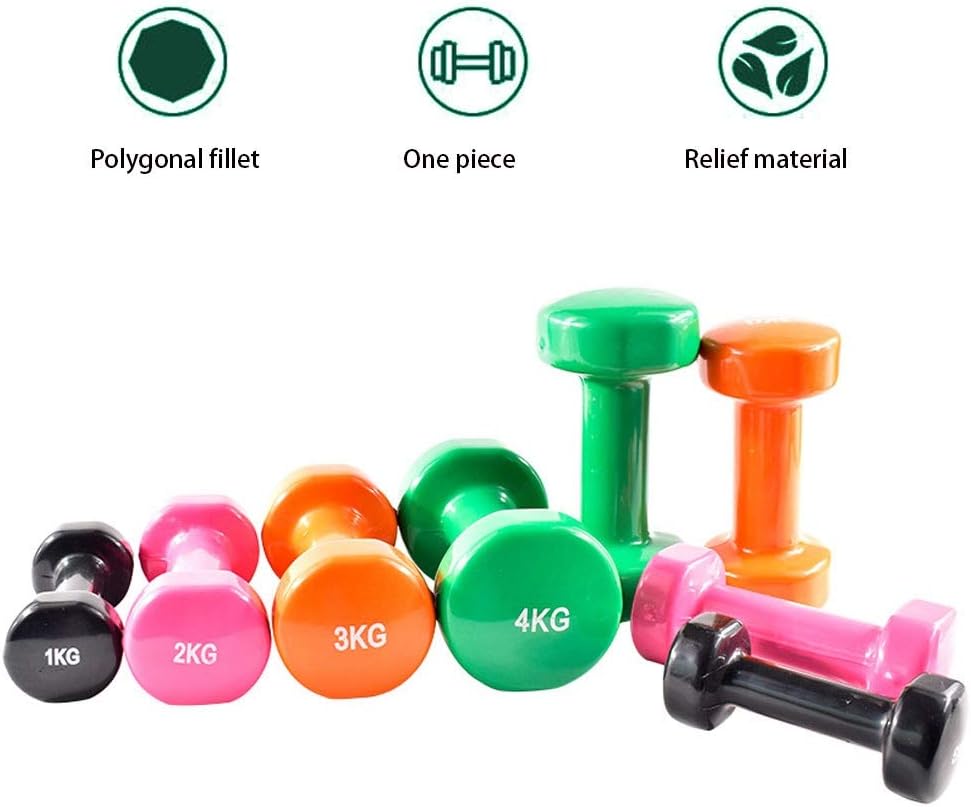 Dumbbell Essentials Neoprene Weights Home Gym Fitness Set 1kg 2kg 3kg 4kg 5kg (Pair) (Color : Orange, Size : 5kg)