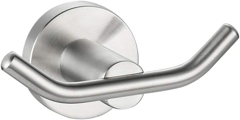 DESFAU Double Robe Hook, 304 Stainless Steel Coat and Towel Hooks for Bathroom Wall Mounted, Brushed Nickel: Home & Kitchen