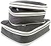 Tripley Compression Packing Cubes with Space-Saving Double Zipper, Set of 3 Durable Compression Cubes (Grey / White)