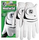 New 2017 FootJoy WeatherSof Mens Golf Gloves (2 Pack) (Small, Worn on Left Hand)