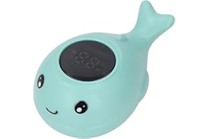 Blue Whale Baby Bath Thermometer, Touch Screen LED Display Water Thermometer with Cartoon Shape Design, ABS Material, 600mAh 