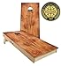 Slick Woody's Professional-Grade Cornhole Boards - 4'x2' Solid Wood Regulation Woodgrain Flag Corn Hole Toss Game with 8 Resin Filled Bags