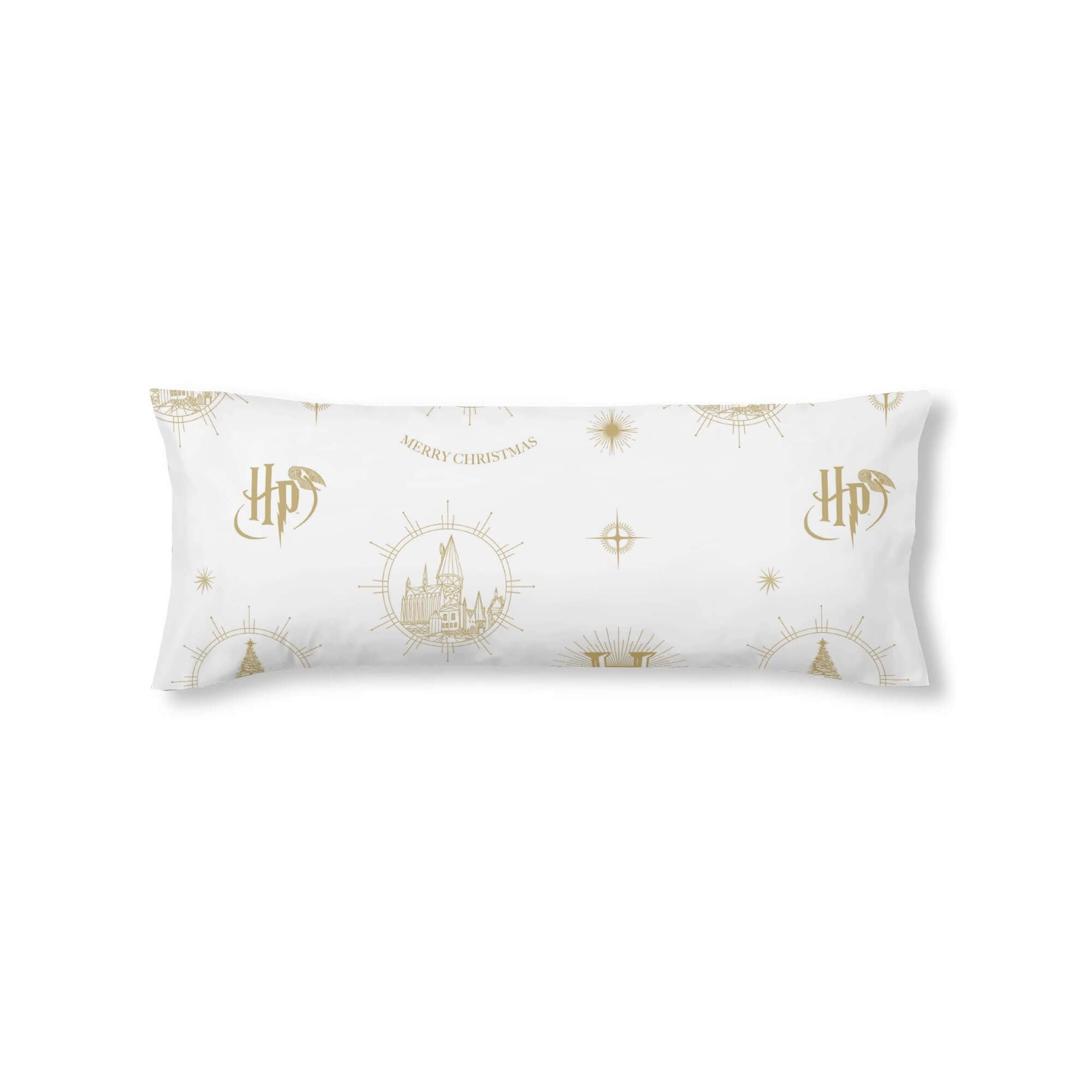 BELUM | Harry Potter Pillowcase, 100% Cotton Hogwarts Gold Christmas Pillowcase, 105 cm