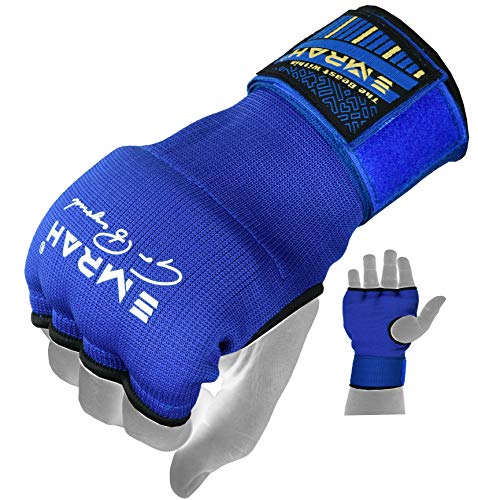EMRAH PRO Training Boxing Inner Gloves Hand Wraps MMA Wraps Mitts - X (Blue, Medium)