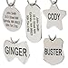 Stainless Steel Pet Id Tags, Personalized Dog Tags & Cat Tags. Up to 8 Lines of Text – Engraved Front & Back. Bone, Round, Heart, Flower, Shield, House, Star, Rectangle, & Bow Tie.